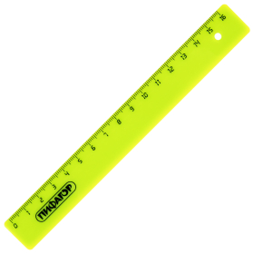 Линейка пластиковая 16 см, ПИФАГОР, неоновая, ассорти, 210603