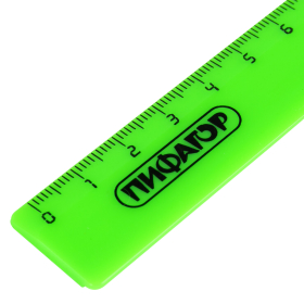 Линейка пластиковая 16 см, ПИФАГОР, неоновая, ассорти, 210603