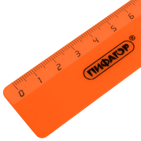 Линейка пластиковая 25 см, ПИФАГОР, неоновая, ассорти, 210790