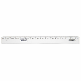 Линейка пластиковая 30 см, ПИФАГОР, прозрачная, бесцветная, 210611