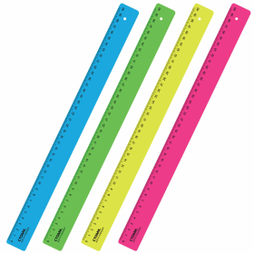 Линейка пластиковая 40 см, "Neon", неоновая, ассорти, ЛН-31437