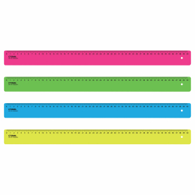 Линейка пластиковая 50 см, "Neon", неоновая, ассорти, ЛН-31443