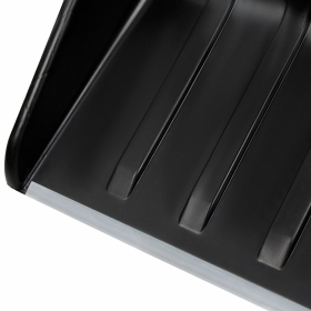 Лопата снеговая СКРЕПЕР 58х48 см пластиковый ЧЕРНЫЙ, алюминиевая планка, рукоятка 120 см, прочный, ГРАНДМАСТЕР, 700343