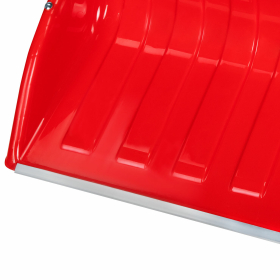 Лопата снеговая СКРЕПЕР 70х47см пластиковый КРАСНЫЙ, алюминиевая планка, рукоятка 110см, СУПЕРПРОЧНЫЙ, первичное сырье, ГРАНДМАСТЕР, 700341