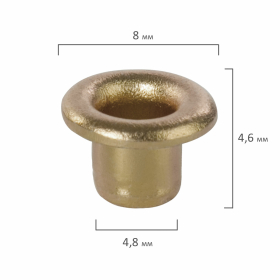 Люверсы золотистые КОМПЛЕКТ 250 шт., внутренний диаметр 4,8 мм, длина 4,6 мм, BRAUBERG, 272764