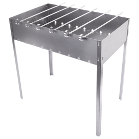 Мангал сборный стальной, размер 500х300х500 мм + 6 шампуров из нержавеющей стали, в коробке, 701728