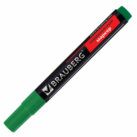 Маркер перманентный BRAUBERG "Contract", ЗЕЛЕНЫЙ, круглый наконечник, 3 мм, 150468