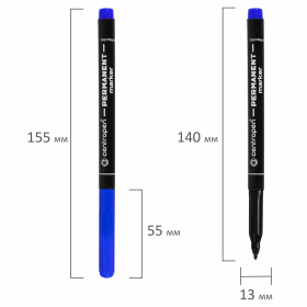 Маркер перманентный CENTROPEN 2536, СИНИЙ, тонкий наконечник, 1 мм, трехгранная зона захвата, 6 2536 0106