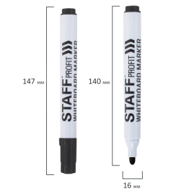 Маркер стираемый для белой доски ЧЕРНЫЙ, STAFF "Profit" WBM-644, 2,5 мм, 151644
