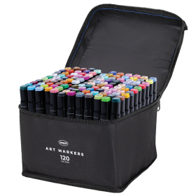 Маркеры для скетчинга двусторонние, НАБОР 120 шт., текстильный чехол, WBZ, 152576