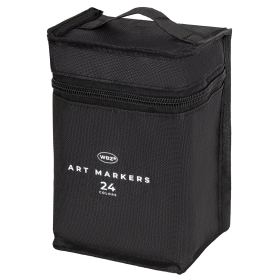 Маркеры для скетчинга двусторонние, НАБОР 24 шт., базовые цвета, в чехле, WBZ, 152571