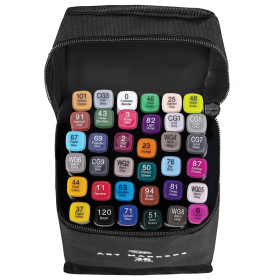 Маркеры для скетчинга двусторонние, НАБОР 36 шт., текстильный чехол, WBZ, 152572