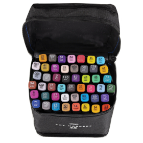 Маркеры для скетчинга двусторонние, НАБОР 48 шт., текстильный чехол, WBZ, 152573