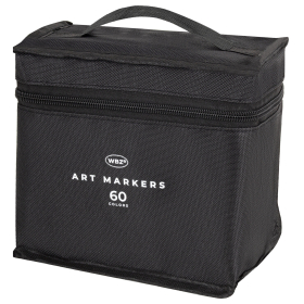 Маркеры для скетчинга двусторонние, НАБОР 60 шт., текстильный чехол, WBZ, 152574