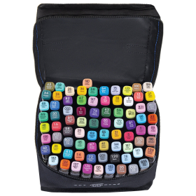 Маркеры для скетчинга двусторонние, НАБОР 80 шт, текстильный чехол, WBZ, 152575