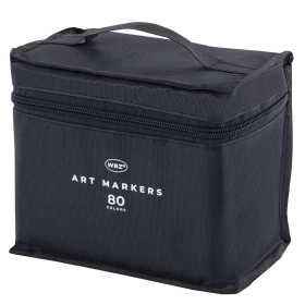 Маркеры для скетчинга двусторонние, НАБОР 80 шт, текстильный чехол, WBZ, 152575