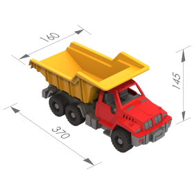 Машина игрушечная ГРУЗОВИК большая "Строитель", пластиковая, 37x16x14,5 см, НОРДПЛАСТ, 147