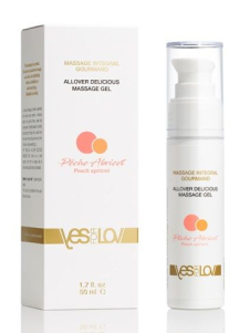 Массажный гель-смазка Allover Delicious Massage Gel с ароматом персика и абрикоса - 50 мл.