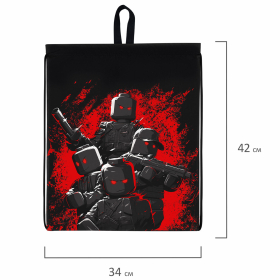 Мешок для обуви BRAUBERG KIDS, с петлей, 42х34 см, "Terrible fighters", 273435