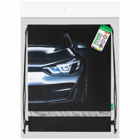 Мешок для обуви BRAUBERG KIDS, светоотражающая полоса, 46х36 см, "Dark car", 273439