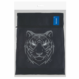 Мешок для обуви BRAUBERG, с петлёй, карман на молнии, 47х37 см, "Tiger", 271610