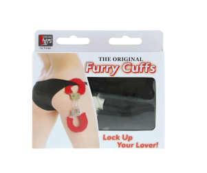 Металлические наручники с чёрной меховой опушкой Metal Handcuffs With Plush