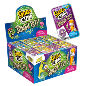 Мягкая карамель "Супер стик с тату ЗОМБИ", 5 г, КАНДИ КЛАБ, CAR132