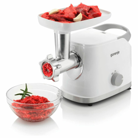 Мясорубка GORENJE MG1802SJW, 1800 Вт, производительность 2,1 кг/мин, 7 насадок, реверс, белый