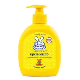 Мыло-крем жидкое 300 мл, УШАСТЫЙ НЯНЬ, гипоаллергенное, с оливковым маслом и алоэ, дозатор, 22090, 12209