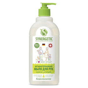 Мыло жидкое антибактериальное 500 мл SYNERGETIC "Мелисса и ромашка", 105061