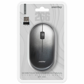 Мышь беспроводная бесшумная SMARTBUY 266AG-K, USB, 2 кнопки + 1 колесо, оптическая, черная, SBM-266AG-K