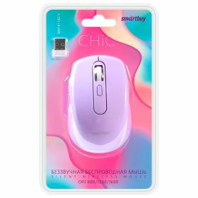 Мышь беспроводная бесшумная SMARTBUY 611AG-V, USB, 4 кнопки + 1 колесо, оптическая, лиловая, 02033, SBM-611AG-V
