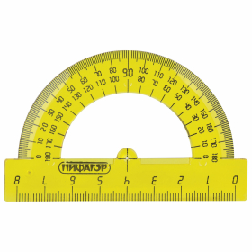 Набор чертежный малый ПИФАГОР (линейка 16 см, 2 треугольника, транспортир), неоновый, пакет, 210624
