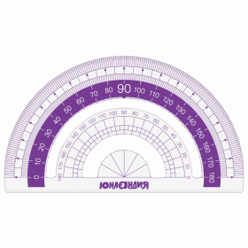 Набор чертежный малый ЮНЛАНДИЯ "ГЕОМЕТРИЯ" (линейка 15 см, 2 треугольника, транспортир), фиолетовая шкала, 210739
