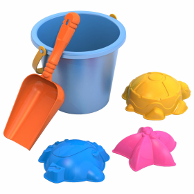 Набор для игр в песке: ведерко, совочек, 3 формочки "Морские", НОРДПЛАСТ, 44