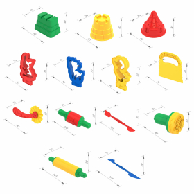 Набор формочек и инструментов для лепки, пластиковый, 16 шт., блистер, НОРДПЛАСТ, 535