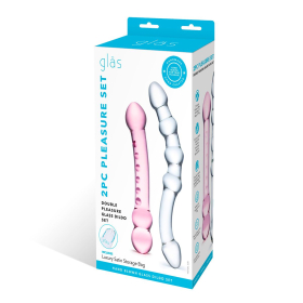 Набор из 2 стеклянных двухголовых фаллоимитаторов Pleasure Set