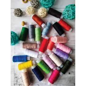Набор швейных ниток, 24 цвета по 150 м, в тубе, 40 ЛШ, ОСТРОВ СОКРОВИЩ, 662788