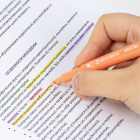 Набор текстовыделителей двусторонних 6 ПАСТЕЛЬНЫХ ЦВЕТОВ, BRAUBERG "TWIN PASTEL", линия 1-5 мм, 152518