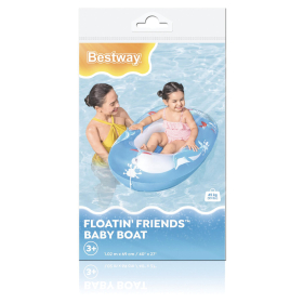 Надувная лодочка "Подводный мир" с окошком, 102х69 см, 3-6 лет, BESTWAY, 34037