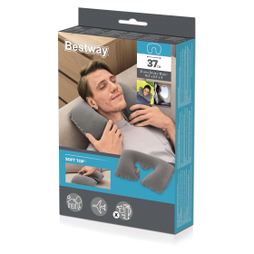 Надувная подушка для путешествий 37х24х10 см, АССОРТИ, BESTWAY, 67006