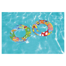 Надувной круг для плавания, диаметр 56 см, 3-6 лет, до 60 кг, АССОРТИ, BESTWAY, 36013