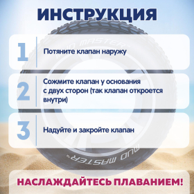 Надувной круг для плавания "Шина" диаметр 91 см, от 10 лет, до 80 кг, BESTWAY, 36016