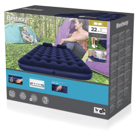 Надувной матрас 152х203х22 см с подушками и насосом, до 300 кг, BESTWAY, 67374