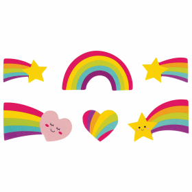 Наклейки из EVA "Единорог и радуга", 24 штуки, ассорти, ЮНЛАНДИЯ, 662685