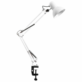 Настольная лампа / светильник на струбцине, Е27, 40 Вт, белый, высота 75 см, DASWERK, 238323