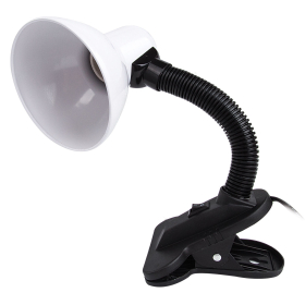 Настольная лампа / светильник SONNEN OU-108, на прищепке, цоколь Е27, белый, 236678