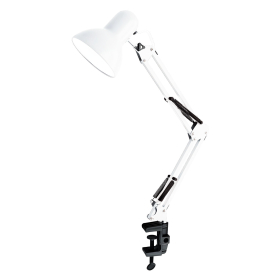 Настольная лампа-светильник SONNEN TL-006, струбцина, 40 Вт, Е27, белый, высота 50 см, 237649