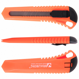 Нож канцелярский 18 мм BRAUBERG "Classic", фиксатор, корпус ассорти, упаковка с европодвесом, 230917