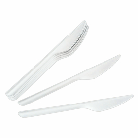 Нож одноразовый полипропиленовый 173 мм белый, КОМПЛЕКТ 50 шт., ПРЕМИУМ, WELDAY, 881108